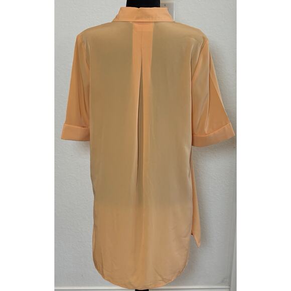 Chico’s Peach Short Cuffed Sleeve 1/2 Button Tunic Side Slits Size 1 (Med) - Picture 3 of 4